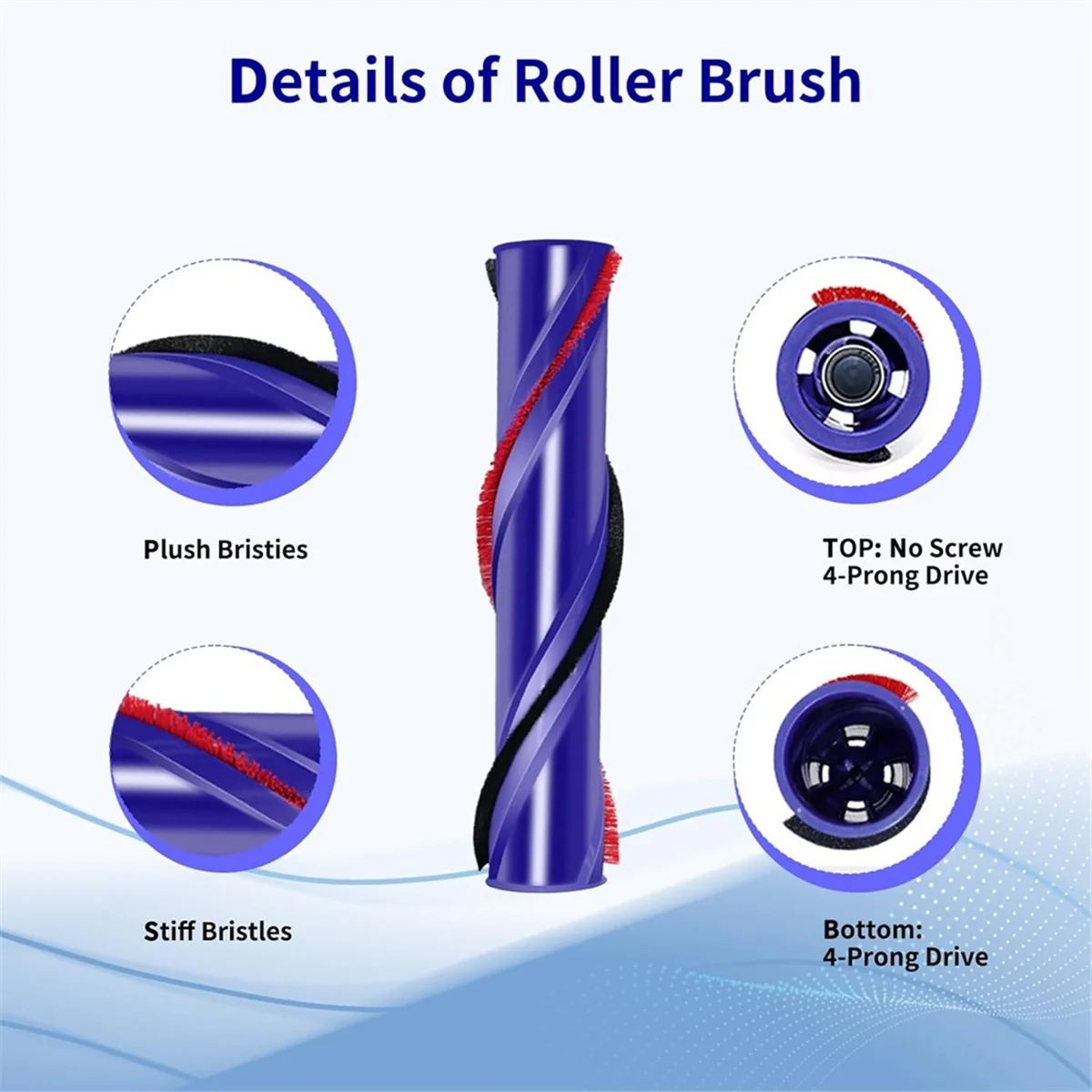 Reemplazo de cepillos de rodillo y filtros para prefiltros de vacío Dyson serie V6, pieza de posfiltros 967157 -01, 966741 -01_A66K