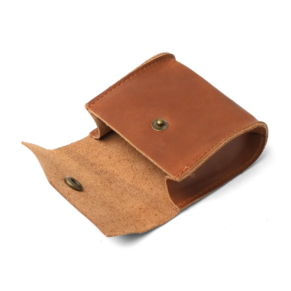 100% 정품 가죽 동전 지갑 남성과 여성을위한 빈티지 가죽 변경 지갑 작은 미니멀리스트 동전 홀더 남여 제로 지갑