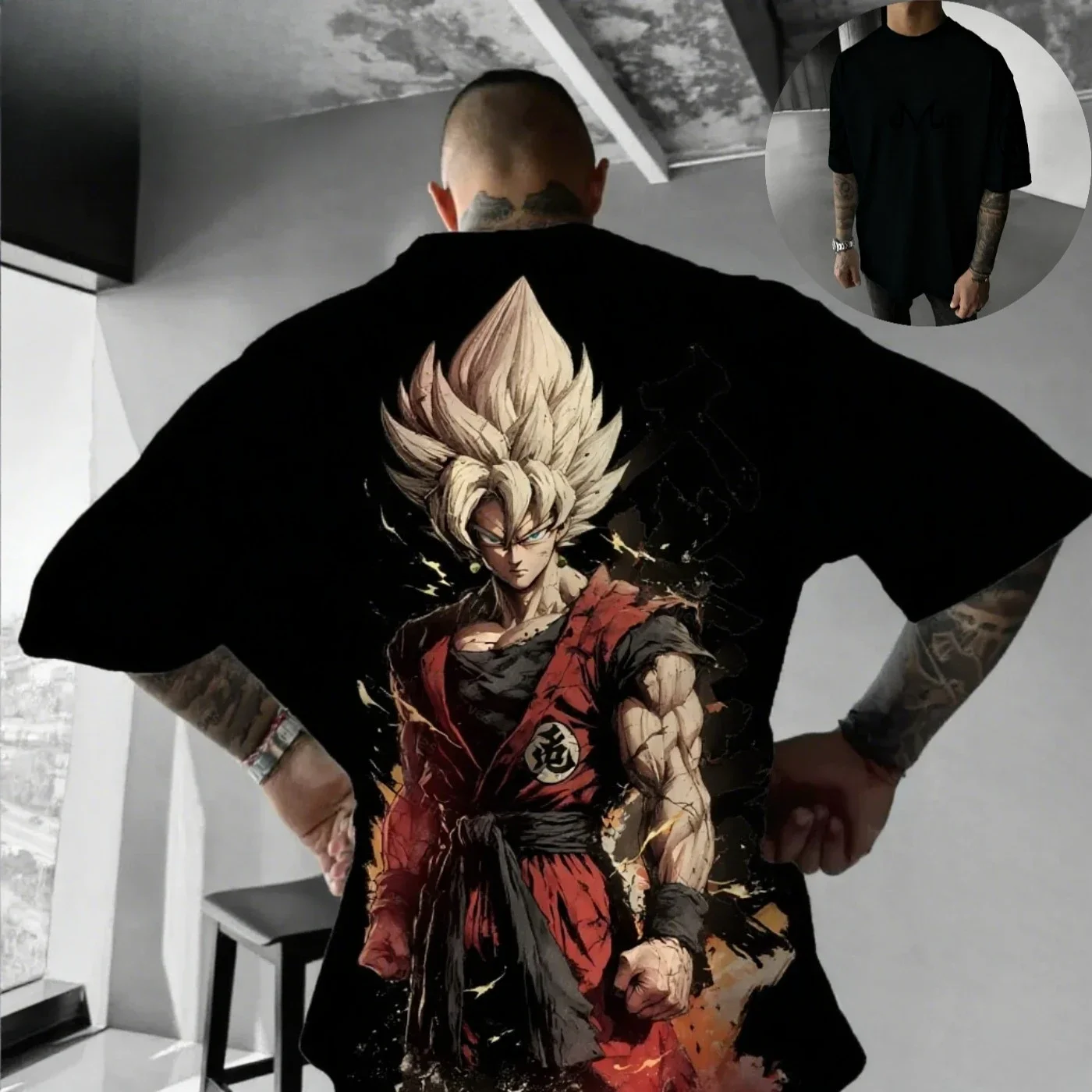 Dragon Ball Anime Goku Co tout nouveau T-shirt hommes et femmes été Y2K Hip Hop à la mode ample Parent enfant haut