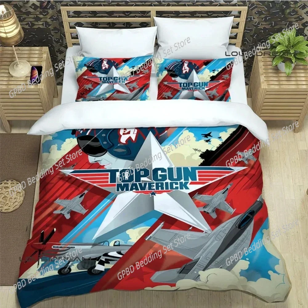 

Movie Top Gun Comfortable Duvet Quilt Cover Pillowcase Bedding Set Children Bedroom Decoration Home Textile