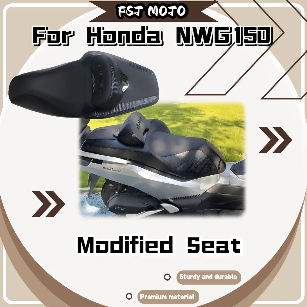For Honda NWG150 Comfort Soft Saddle Large Back Support All‑Weather Non‑Destructive Fit Mod Accessories
