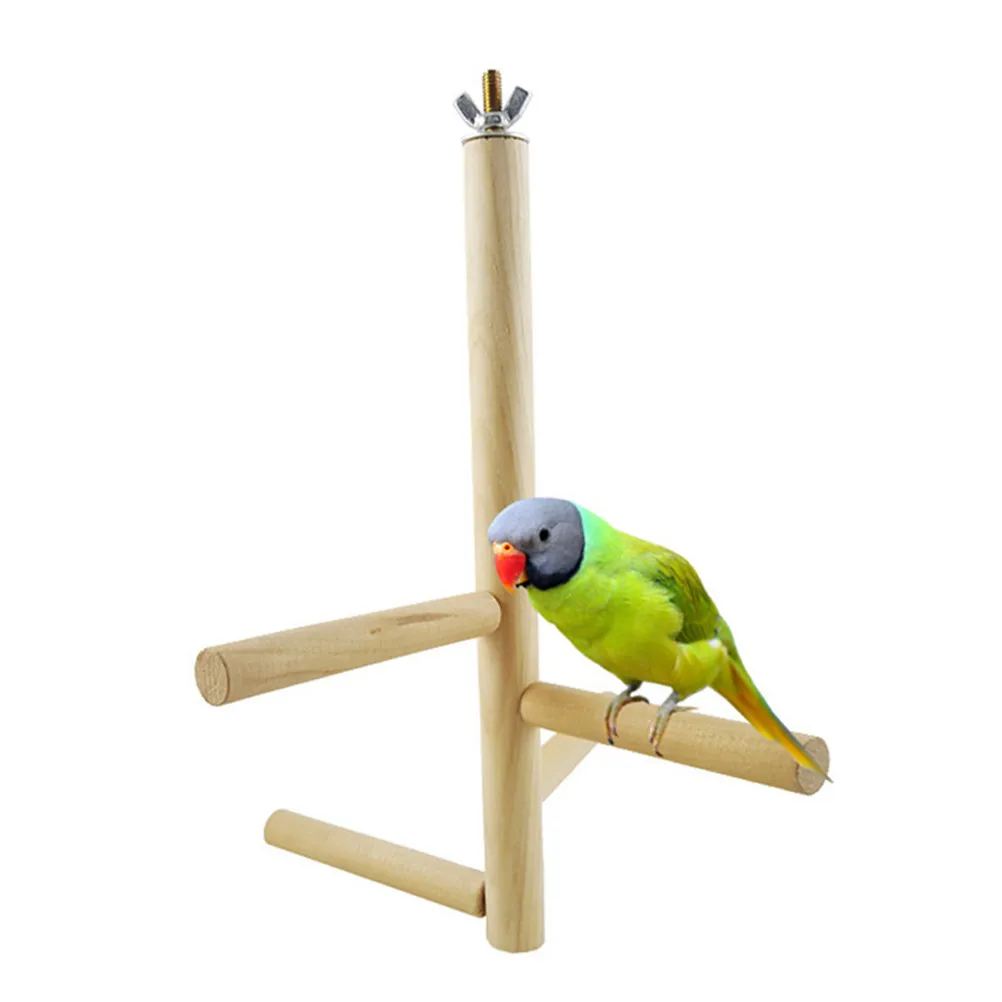 Natural Wood Parrot Perch Stand with Spiral Staircase Ladder for Climbing Chewing and Balancing Inside Or Outside Cage Bird