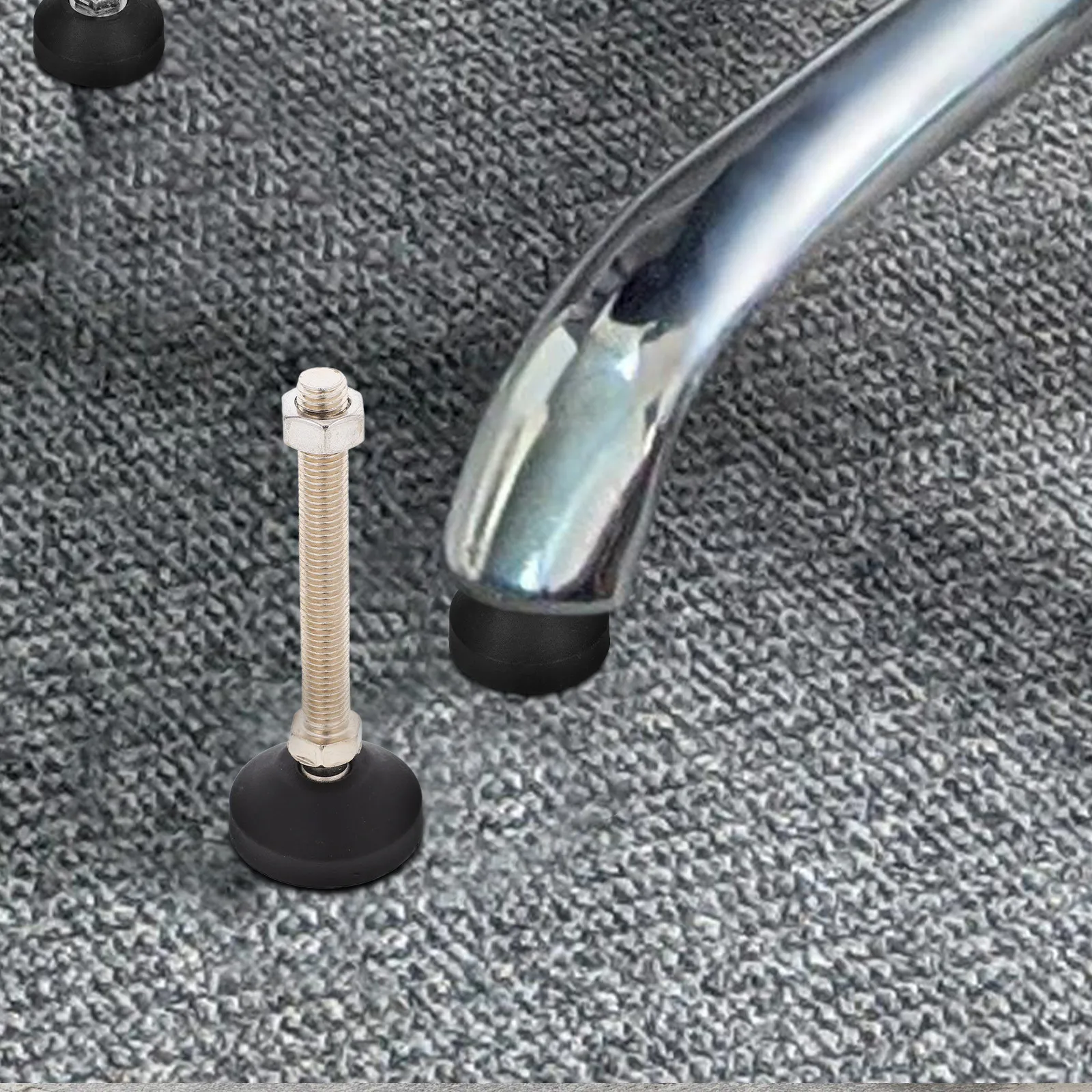 4Pcs Anti-Slip Bearing Cup Adjustable Mechanical Foot Furniture Stand Shock-Proof Chassis D50xm12x100 for Shelves