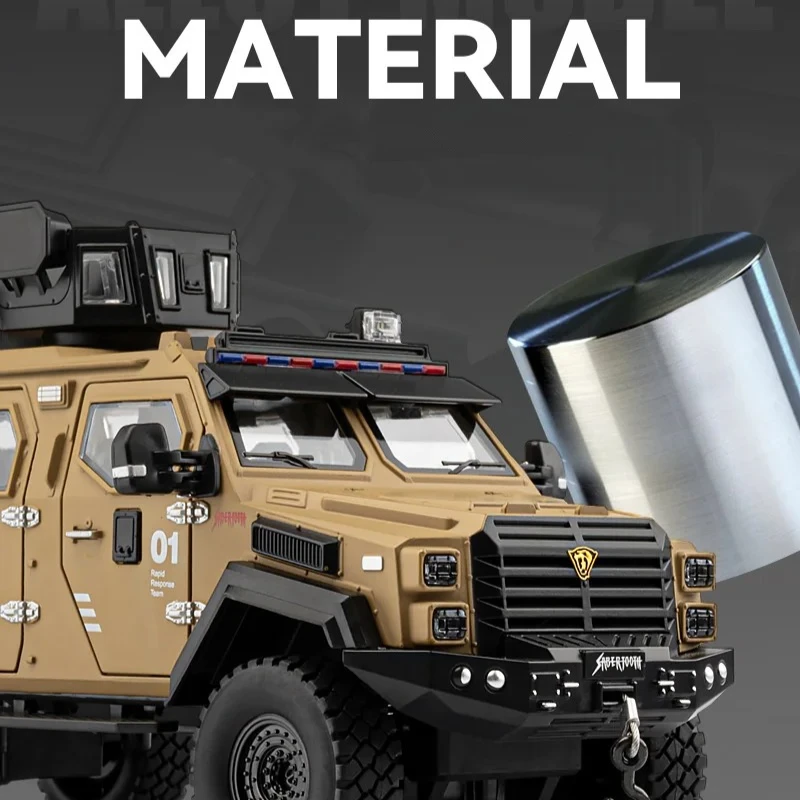 1:24 Saber Tooth Tiger Armored Car Street Car Edition Alloy Car Model Ornament Diecast Alloy Car Model Collectible Toy Gift