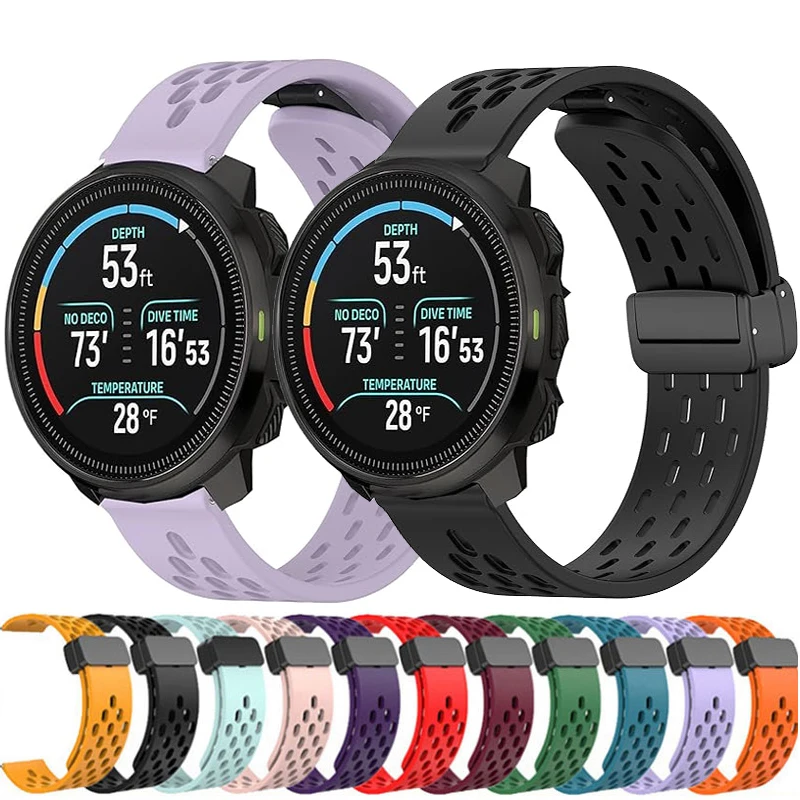 20 22 mm Magnetschnalle Silikonarmband für Suunto RACE S/RACE/5 Peak/9 Peak Pro Armband für Suunto 3 3 Fitness/Vertical 2/Ocean