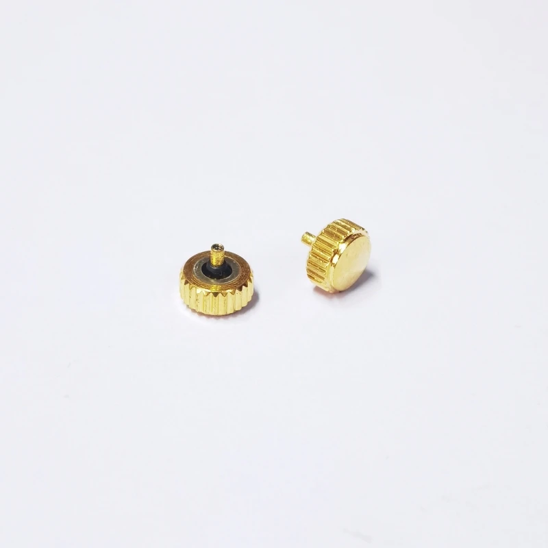 2.5mm Hole Diameter Gold Color Long Tube Watch Crown 4.5/5.0/5.5/6.0/6.5/7.0mm Head Diameter for Watch Repair 1 Piece