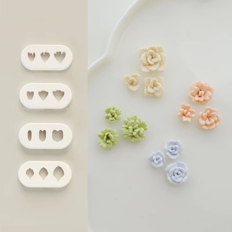 Mini Blütenblatt Kombination formen für Polymer Clay feine Blume Blatt Ton schneider DIY Ohrring Anhänger Schmuck Herstellung Werkzeuge neu