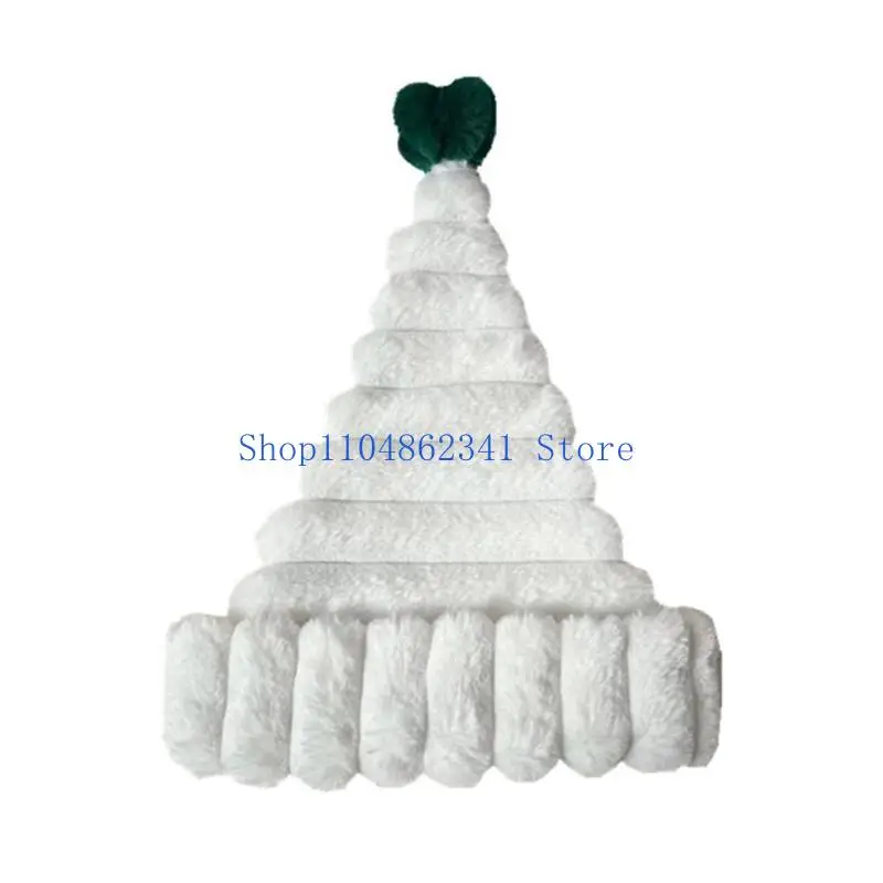 5asd Warm Santa Hats Thicken Plush for Holiday Comfort Liner Christmas New Year Symbol Caps with White Brim