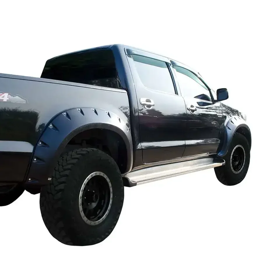 HILUX VIGO 2010 2012 Accessories Arch Fenders Flare Texture Black 4x4 Pickup Car Fender Flares For Toyota HIlux 2005-2010