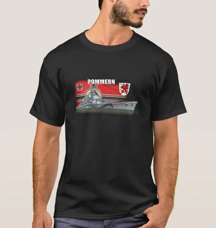 German Naval Pommern Deutschland Class Heavily Armoured Battleship T-Shirt. Premium Cotton Short Sleeve O-Neck Mens T Shirt New