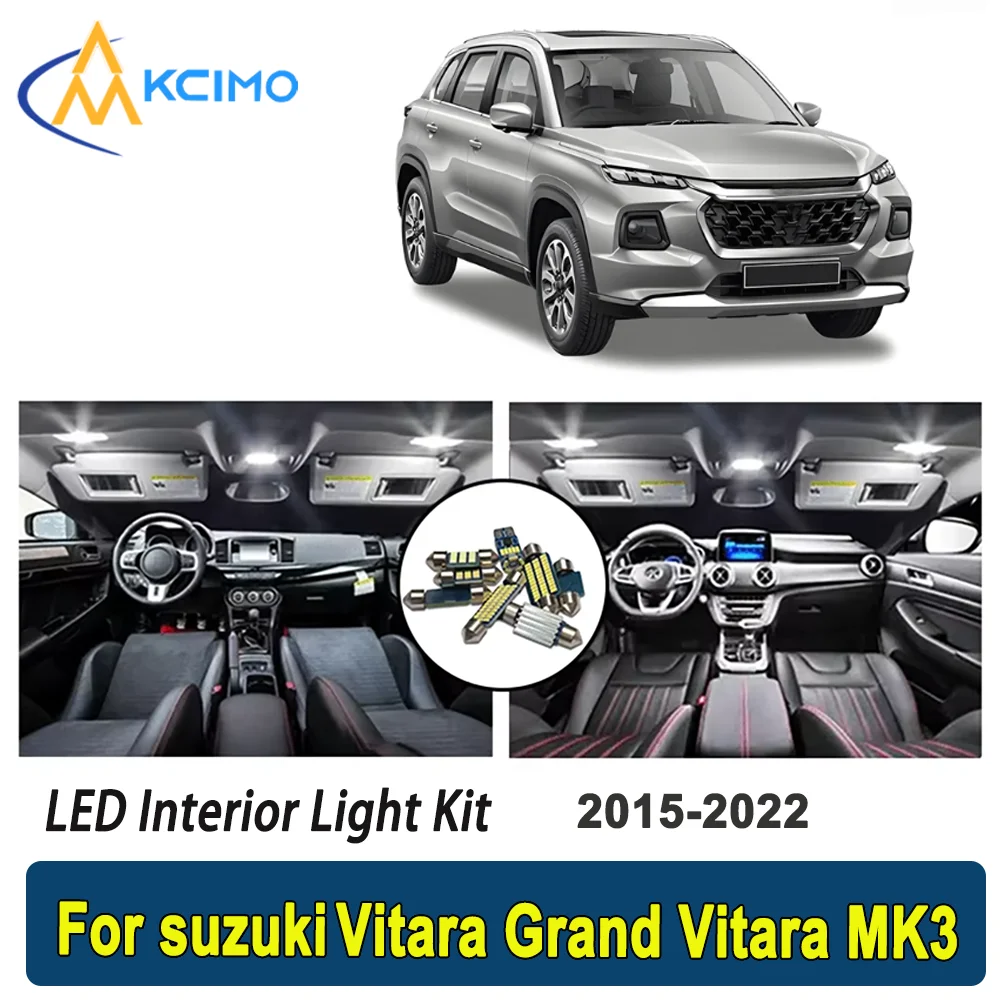 

Kcimo LED For suzuki Vitara Grand Vitara MK3 (2015-2022) Premium Bright LED Interior Dome Map Trunk Light Kit New Car Led Lamps