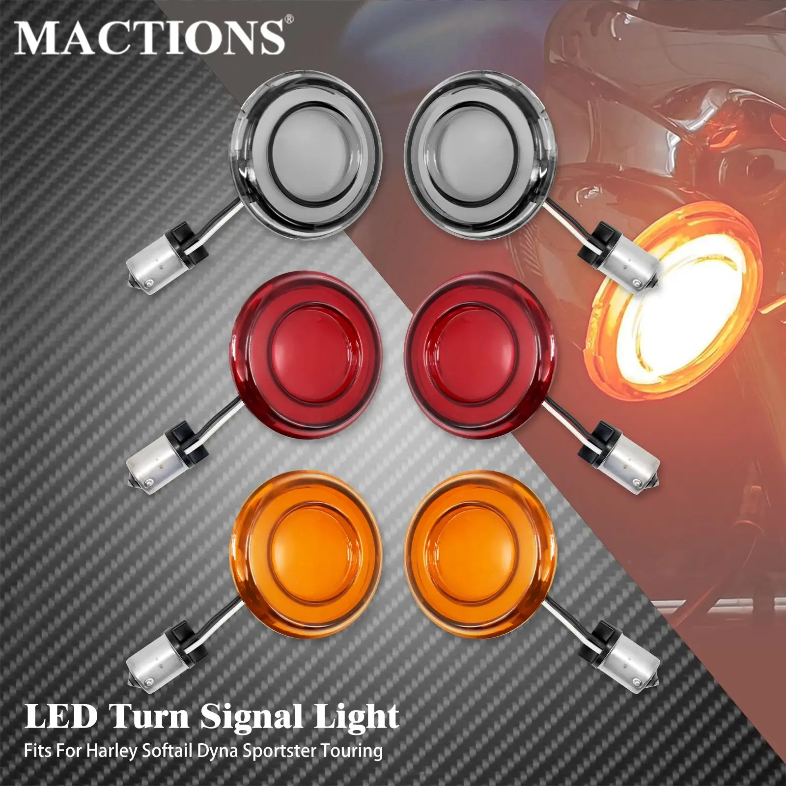 Tylny kierunkowskaz motocykla 1156 Bullet Style LED czerwona szara żółta lampa dla Harley Touring Sportster Softail Dyna 2002-2022