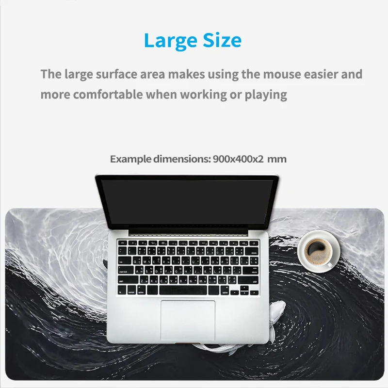 Black White Koi Mouse Pad Gamer XL Large Home Mousepad XXL Office Natural Rubber Carpet PC Table Mat Mouse Mats view 5