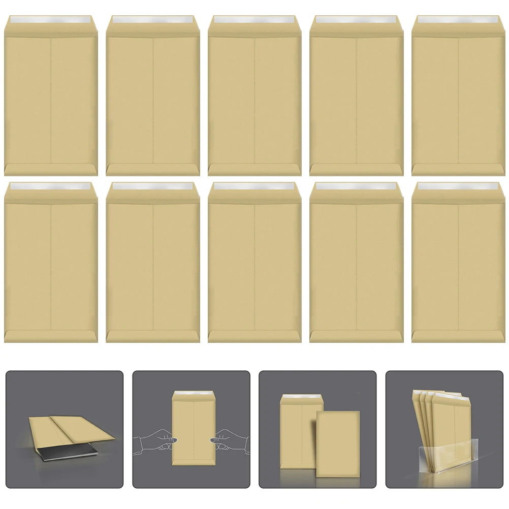 

25pcs Thickened Kraft Paper Envelope Bags 32 4x22 9cm Self Adhesive for Mailing Documents Storage Office School C4 File Pockets
