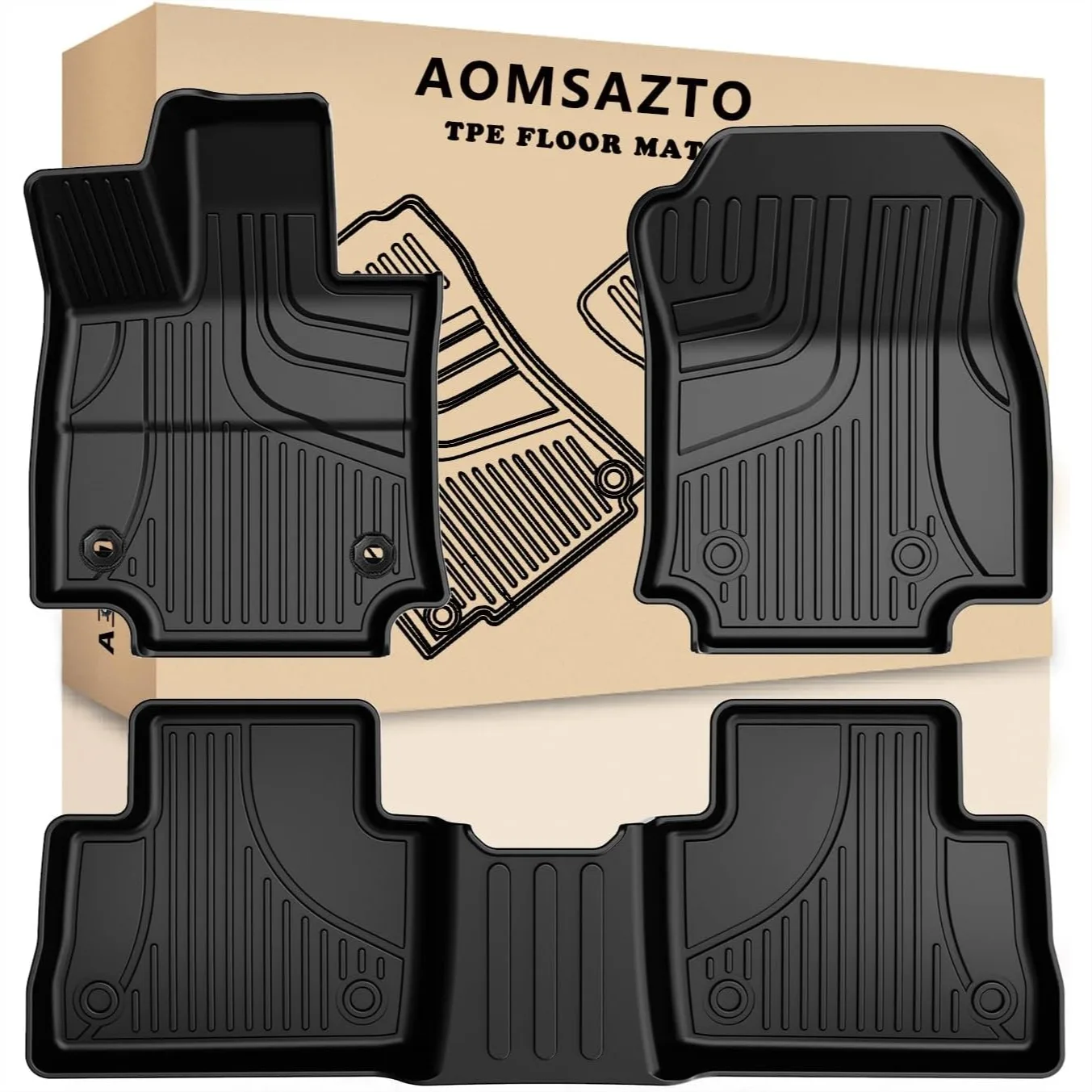 

Custom Fit Floor Mats for Toyota RAV4 2019-2025 All Weather TPE Liners Full Set 1st & 2nd Row