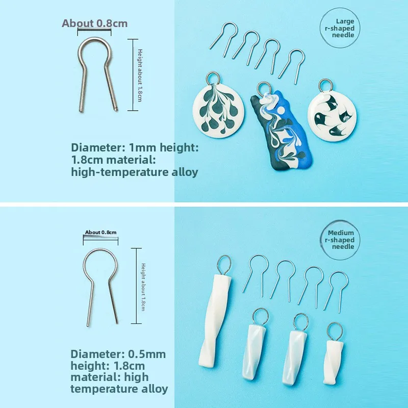 100pcs,Hanging Roasting R-needle Ceramic Firing Tool,ceramic jewelry DIY pendant hanging needle,tungsten wire resistant hook