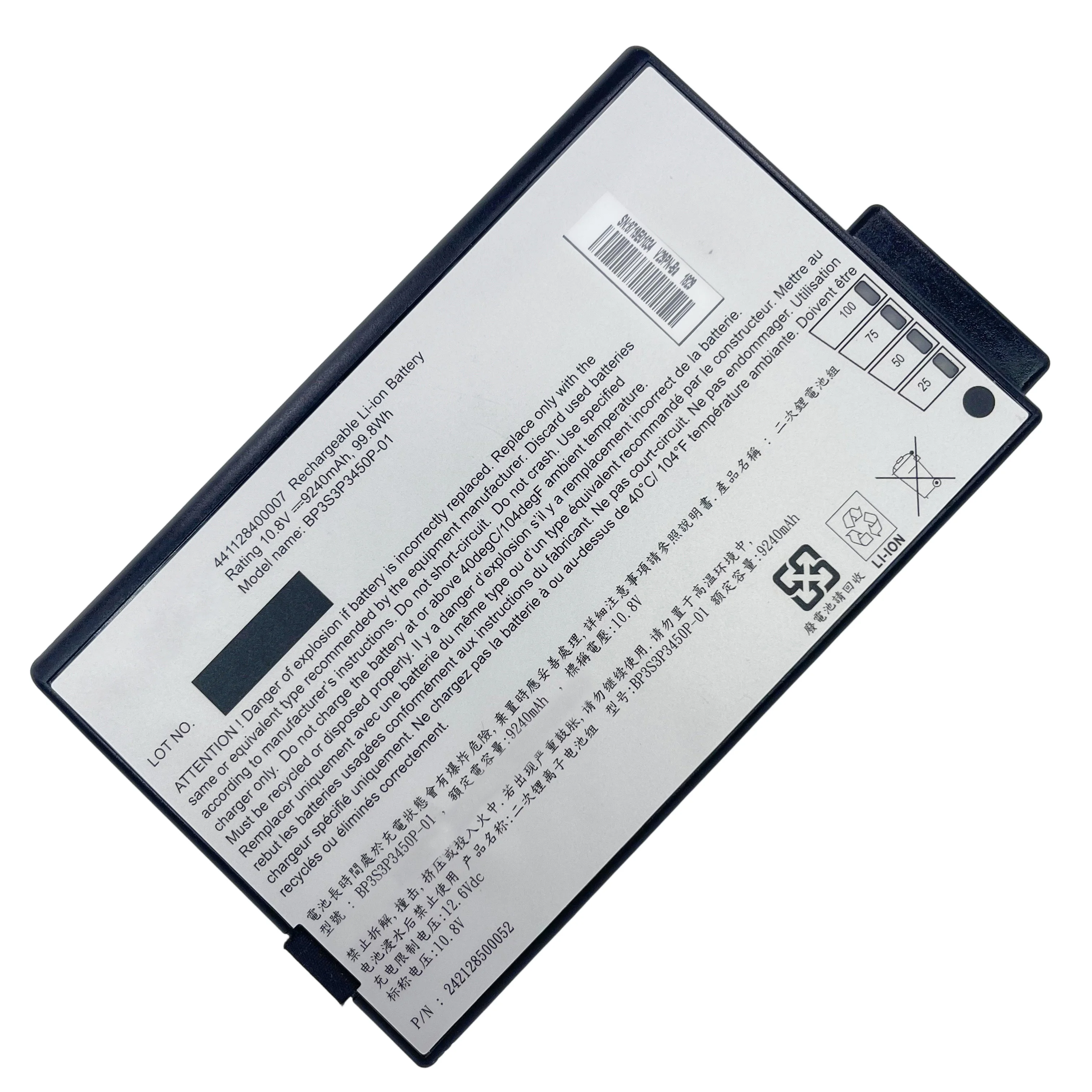 New BP3S3P3450P-01 10.8V 99.8Wh 9240mAh High Quality Laptop Battery For Getac V100 V200 BP3S3P3450P-01 441128400007