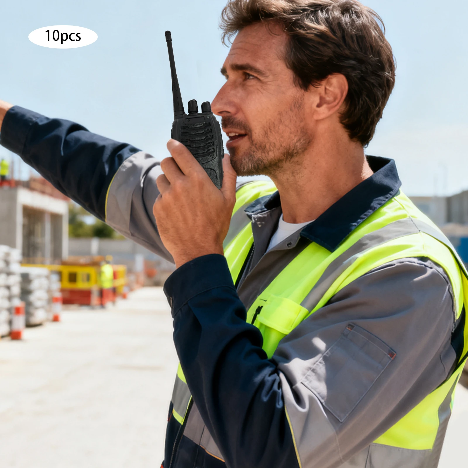 

10 шт. рации дальнего действия с наушниками для отелей, ресторанов, безопасности, 16-канальные перезаряжаемые рации, стандарт США