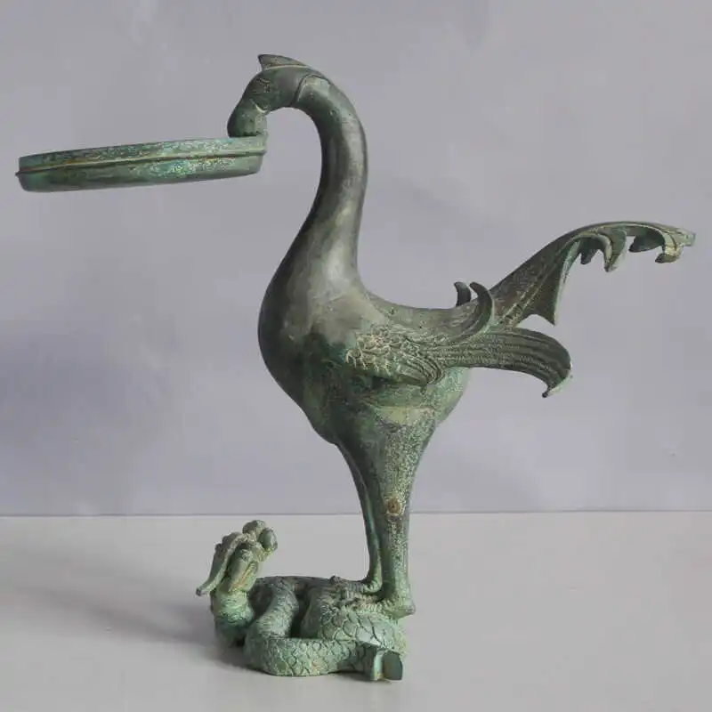 العتيقة البرونزية سوزاكو مصباح الفيلم والتلفزيون الدعائم الحلي الزخرفية مجموعة البرونز الرجعية