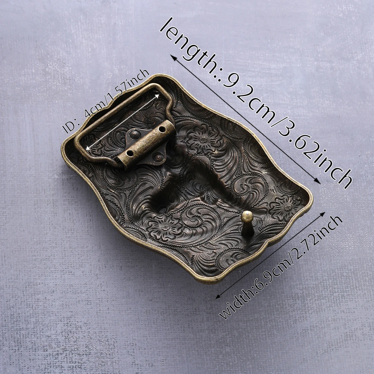 Retro Western cowboy style zinc alloy antique bronze bull head pattern embossed smooth belt buckle accessory