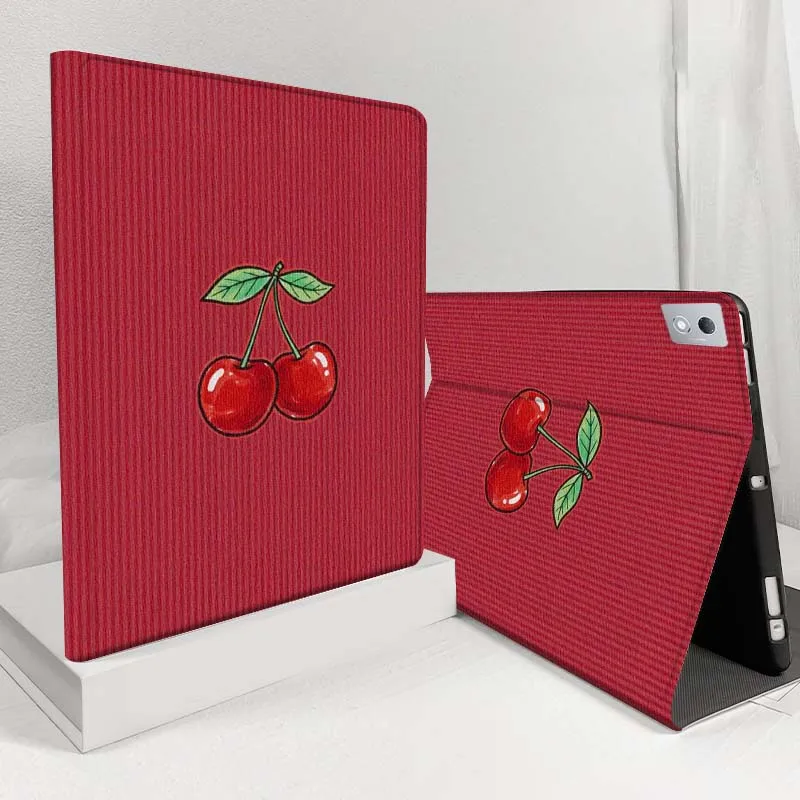 

Red Cherry Pattern Design For Lenovo Pad Legion Xiaoxin Tab Y700 K10 M10 P11 3rd Pro GT Plus Gen 5G Tablet Case