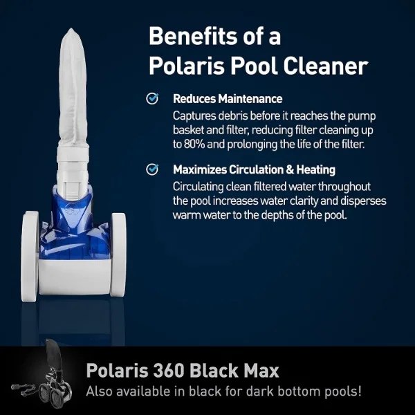 Polaris Vac-Sweep 280 Pressure-Side In-ground Pool Cleaner, Double Venturi Jet Powered, 31ft of Hose