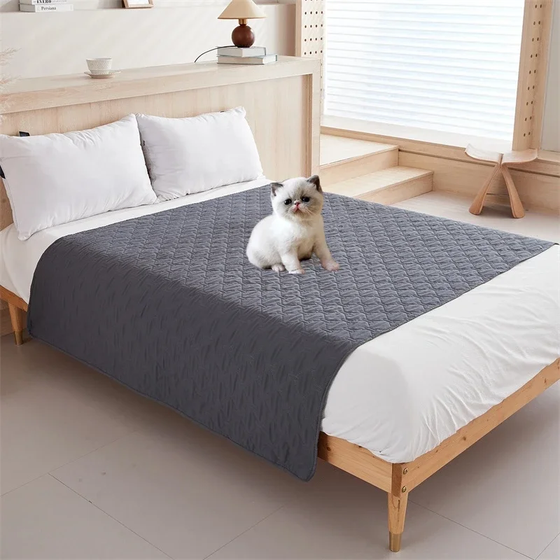 Solid Waterproof Bed Cover Washable Dustproof Mattress Protector Kids Pets Dog Cat Pad Bedspread Mat For Bedroom Livingroom