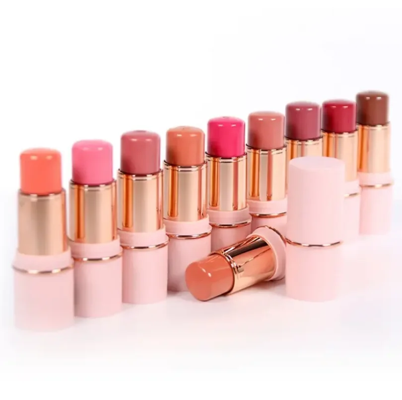 Makeup Blush Stick Creamy Cheek Cream Blush Wholesale Natural Blusher Stick High Pigment Wholesale Custom Logo 10pcs