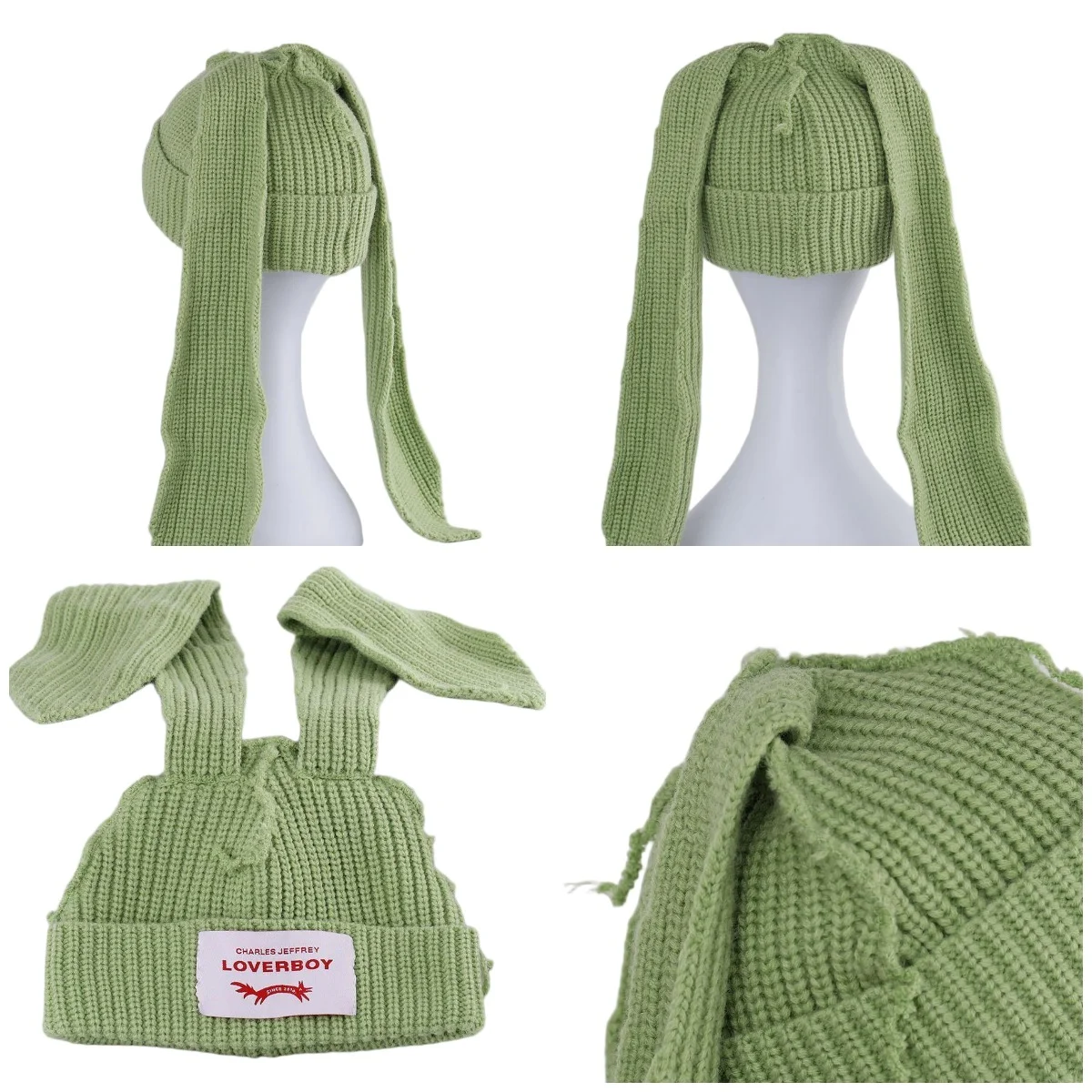 HandmadeLong rabbit Ear Wool Hat To Keep Warm in Autumn and Winter Korean Solid Color Long Ear Knitted Hat image 3