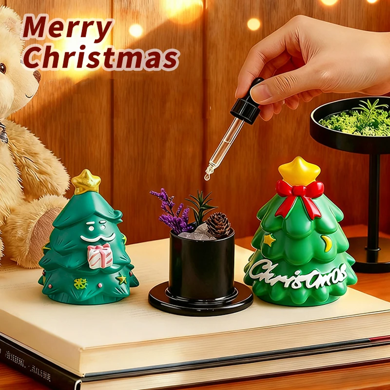 Stoples Penyimpanan Batu Beraroma Pohon Natal untuk Aromaterapi Minyak Esensial di Rumah, Dekorasi Meja Kreatif untuk Suasana Ruangan