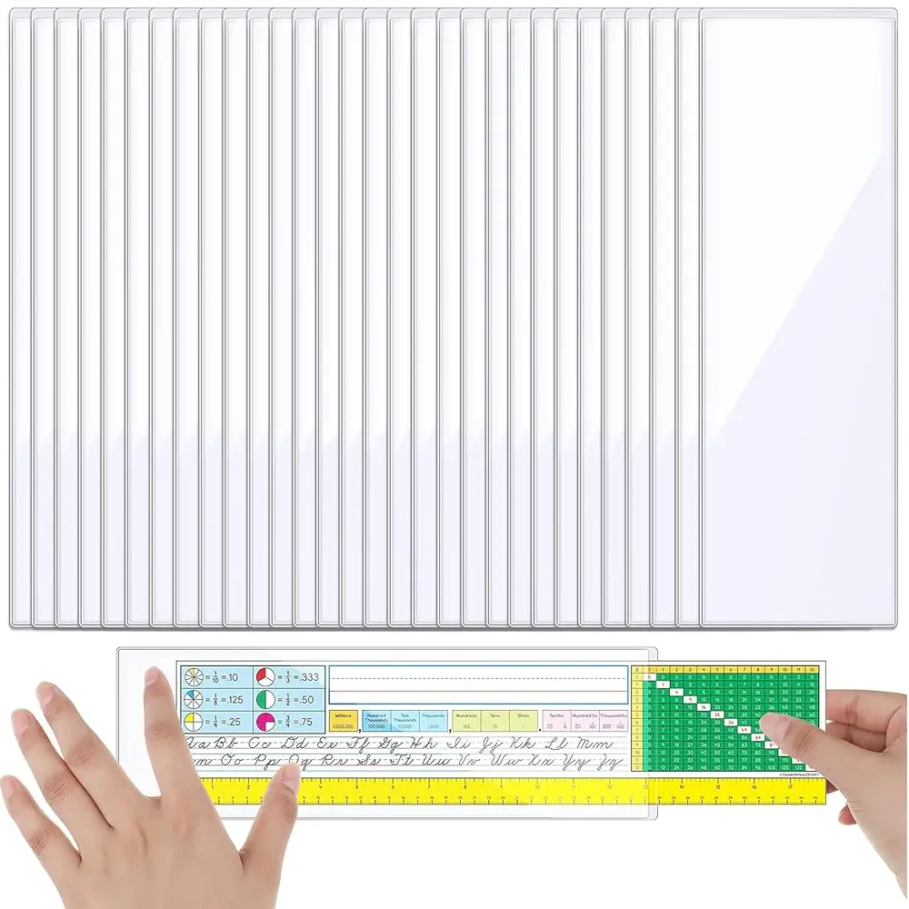 

100 шт. прозрачных самоклеящихся карманов размером 3,55 x 10,8 дюйма - этикетки для контейнеров, карманные карманы для этикеток, пластиковые карточки-индексы
