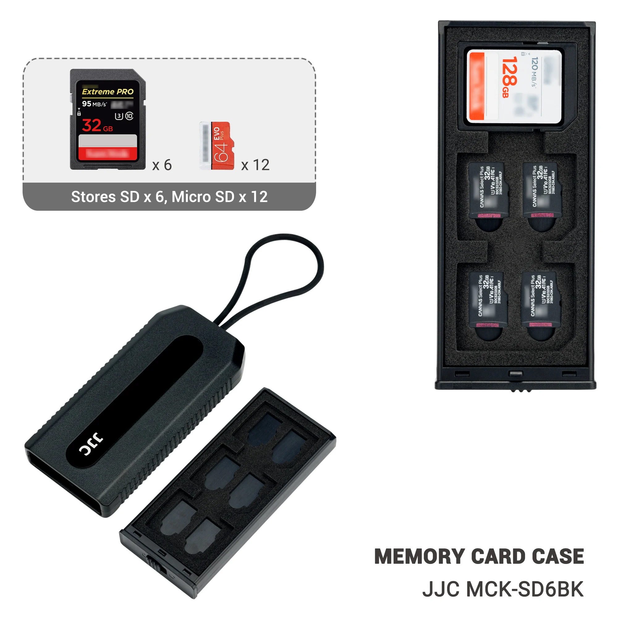 JJC Mini 18 Slots Memory Card Case Storage Box for Nintendo Switch Portable Game Card Organizer Storage Box for 6 SD+12 Micro SD