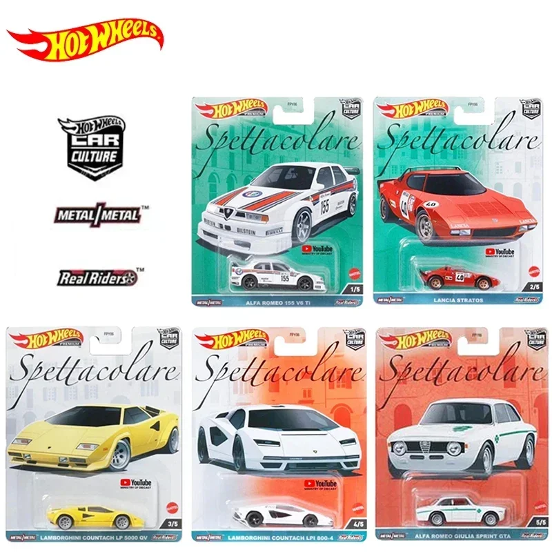 Original Hot Wheels Premium Car Culture Spettacolare Diecast 1/64 Carro Alfa Romeo Lancia Stratos Kid Boy Toys for Children Gift