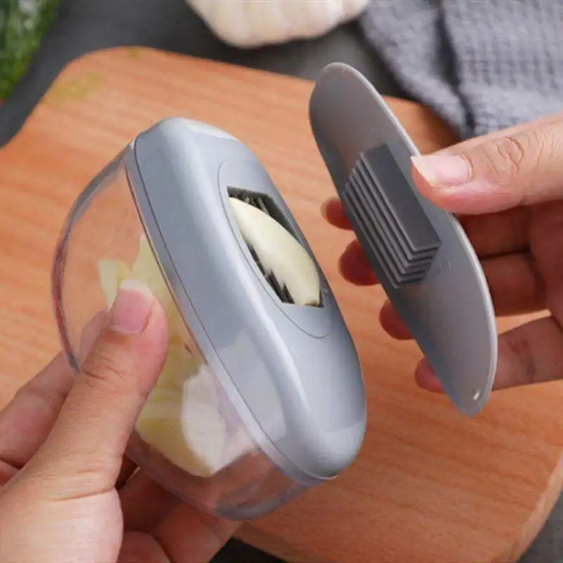 Portable 2-in-1 Garlic Processor Steinless Steel Garlic Press and Slicer Garlic Crusher Chopper Kitchen Utensils Accessories New