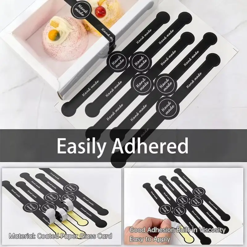 New 50 Sheets Black Hand Made Sealing Stickers With Strong Adhesion Perfect For Gift Wrapping Baking Packaging DIY Craft