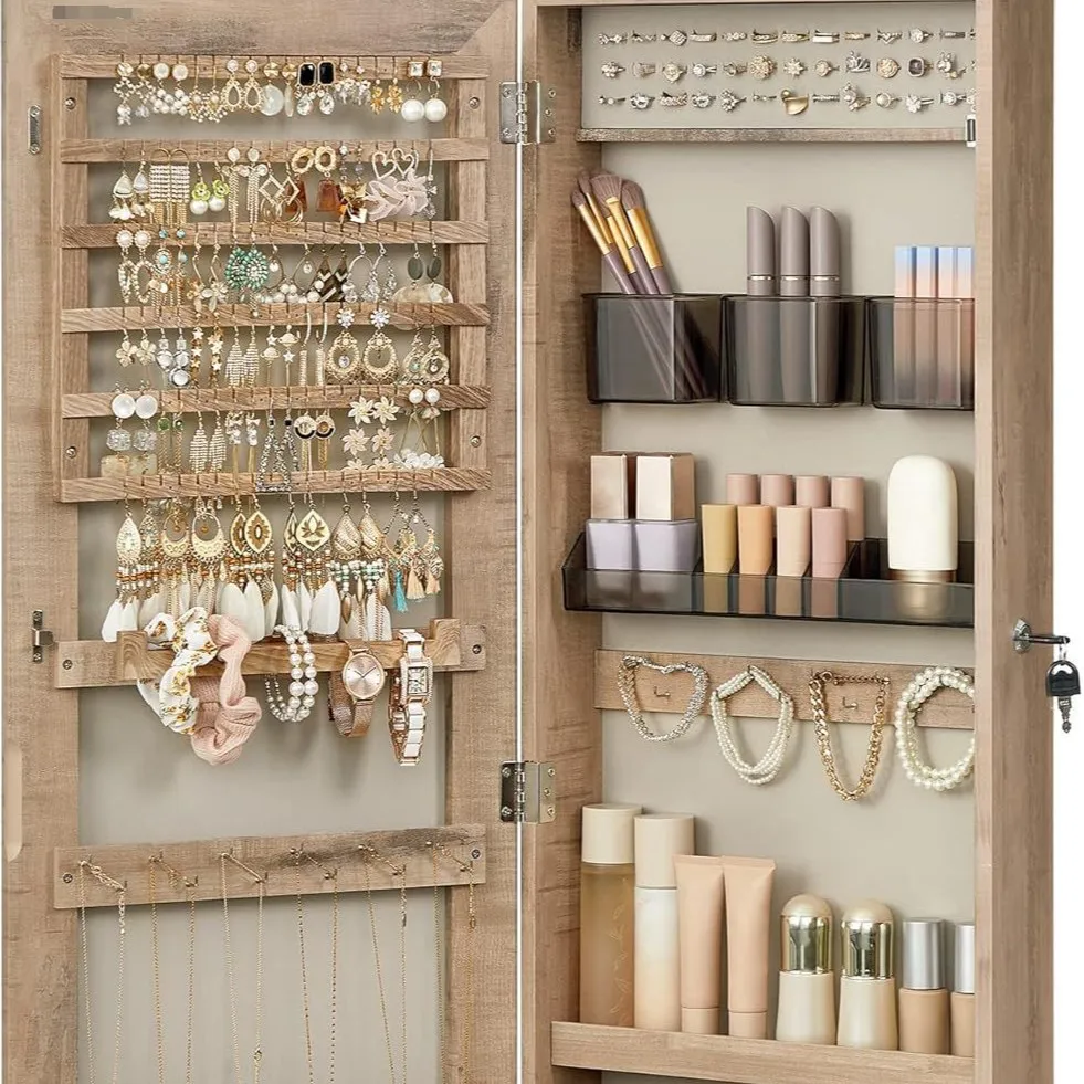 American style wall-mounted full-length mirror jewelry storage mirror-mounted cabinet fashion storage and decorative full-length