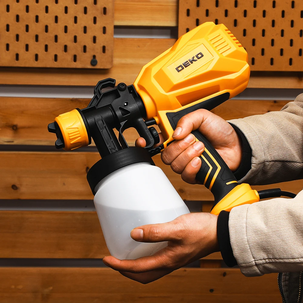 DEKO DKSG45K1 450W HIGH POWER HOME ELECTRIC SPRAY GUN Auto Furniture Steel Coating Airbrush Household DIY