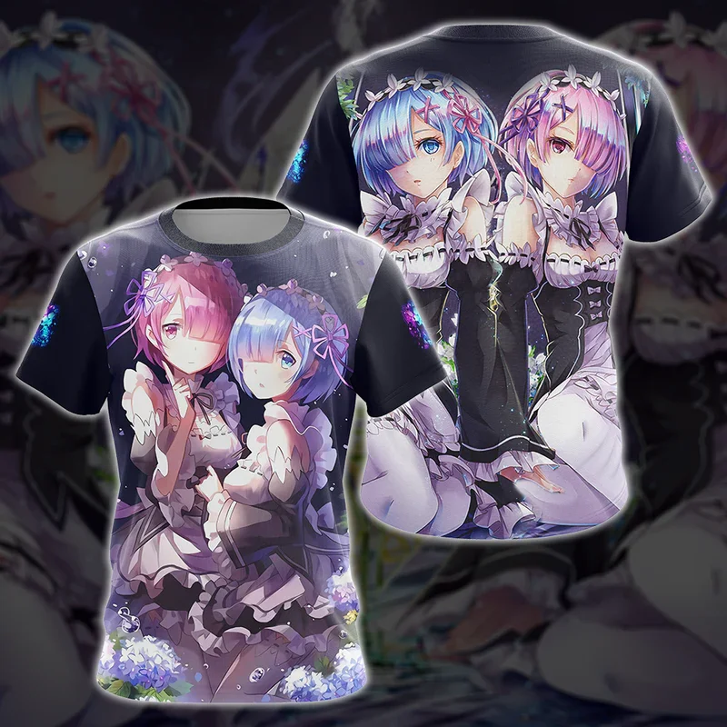 Anime Re Zero 3D Printed Men's Women Cosplay T-Shirts Fashion Casual Harajuku Short Sleeve Oversized O-Neck Kids Tops Clothing