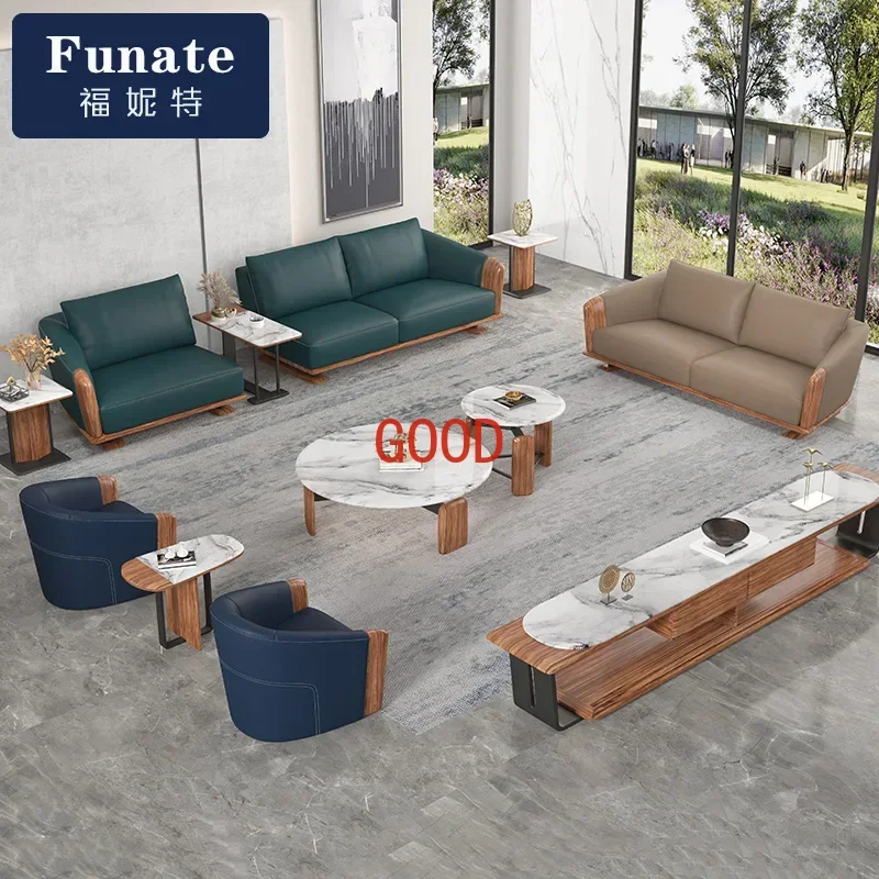 Nordic Minimalistisch Marmer Compleet Vierkante Tafel Woonkamer Sofa Ronde Tafel