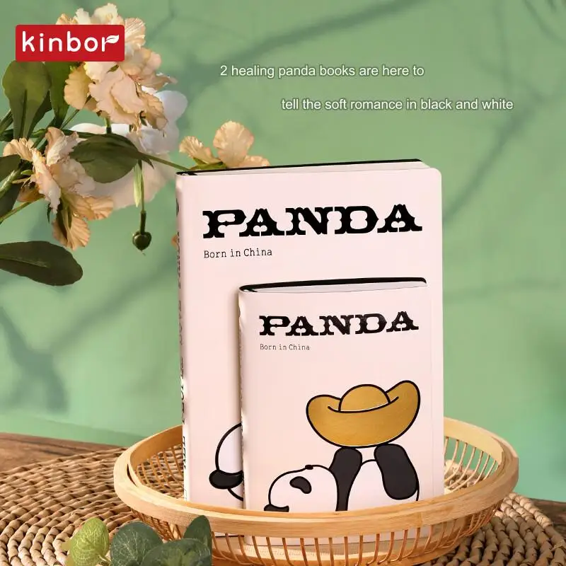 kinbor journal diario notebook planejador semanal 88 128 144 folhas auto preenchido panda bonito gato graos de cafe programar plano de gravacao 01