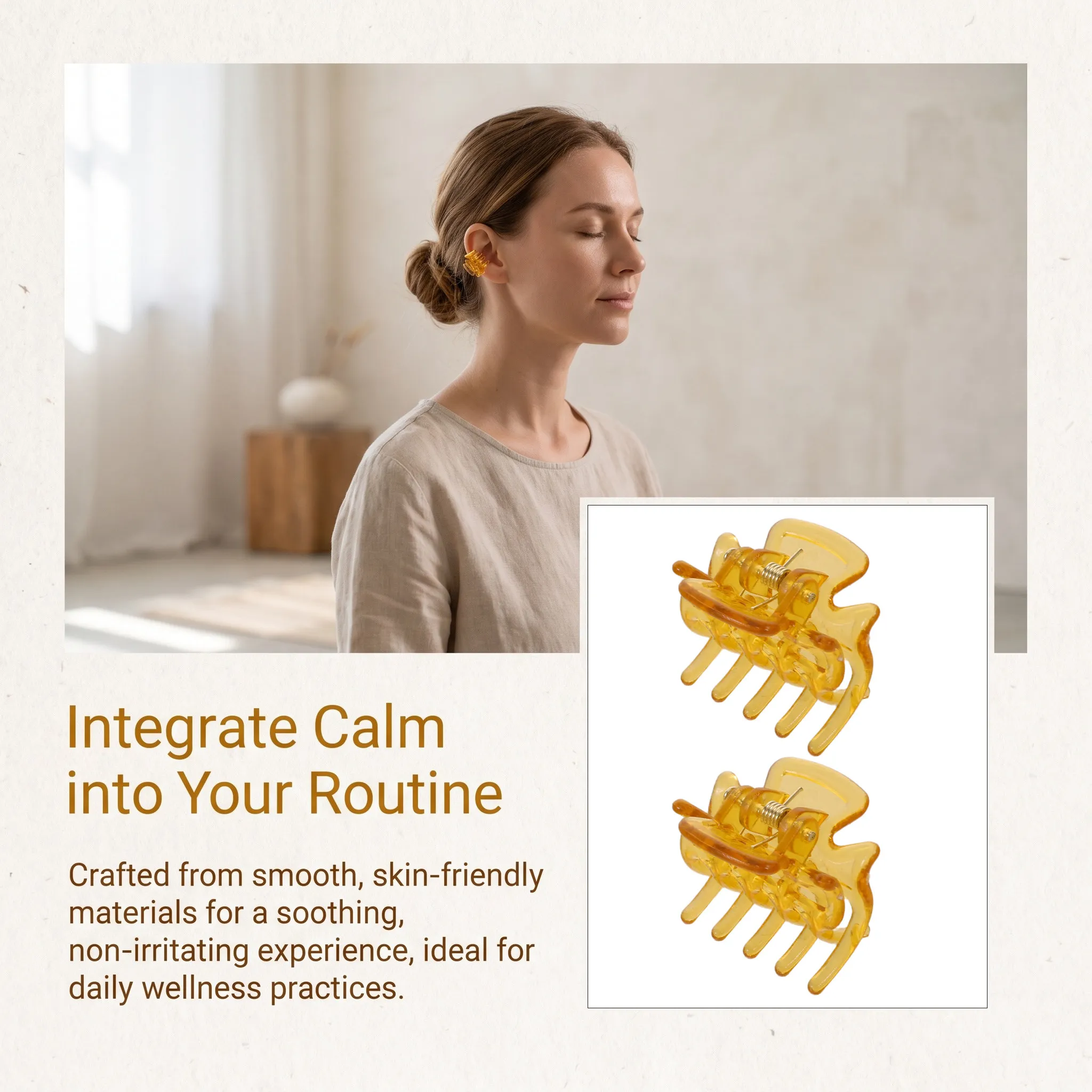 18Pcs Ear Acupressure Clip Plastic Golden Acupoint Clamp Home Office Travel Stress Relief Ear Reflexology Massage Clip