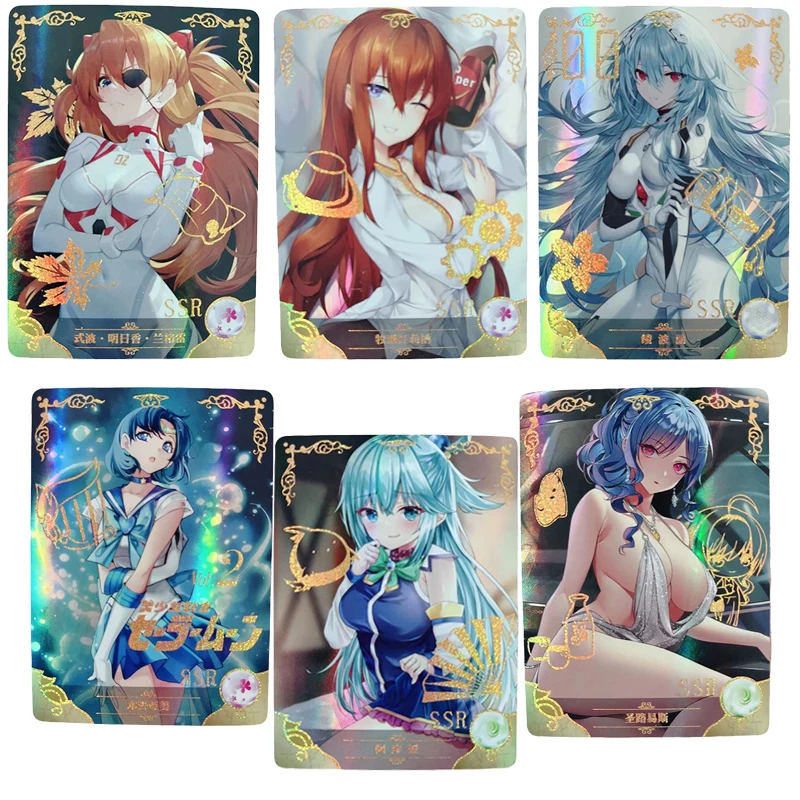 Dea storia Ayanami Rei Aqua Asuka benda Soryu personaggi Anime collezione abbronzante Flash Card Cartoon Toys regalo di natale