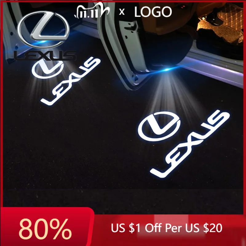 

2026 Hot Interior Stickers LED Welcome Lights Car Door Emblem Projector Lamps For Lexus F SPORT ES RX NX LS UX LM LX GX LC RZ IS