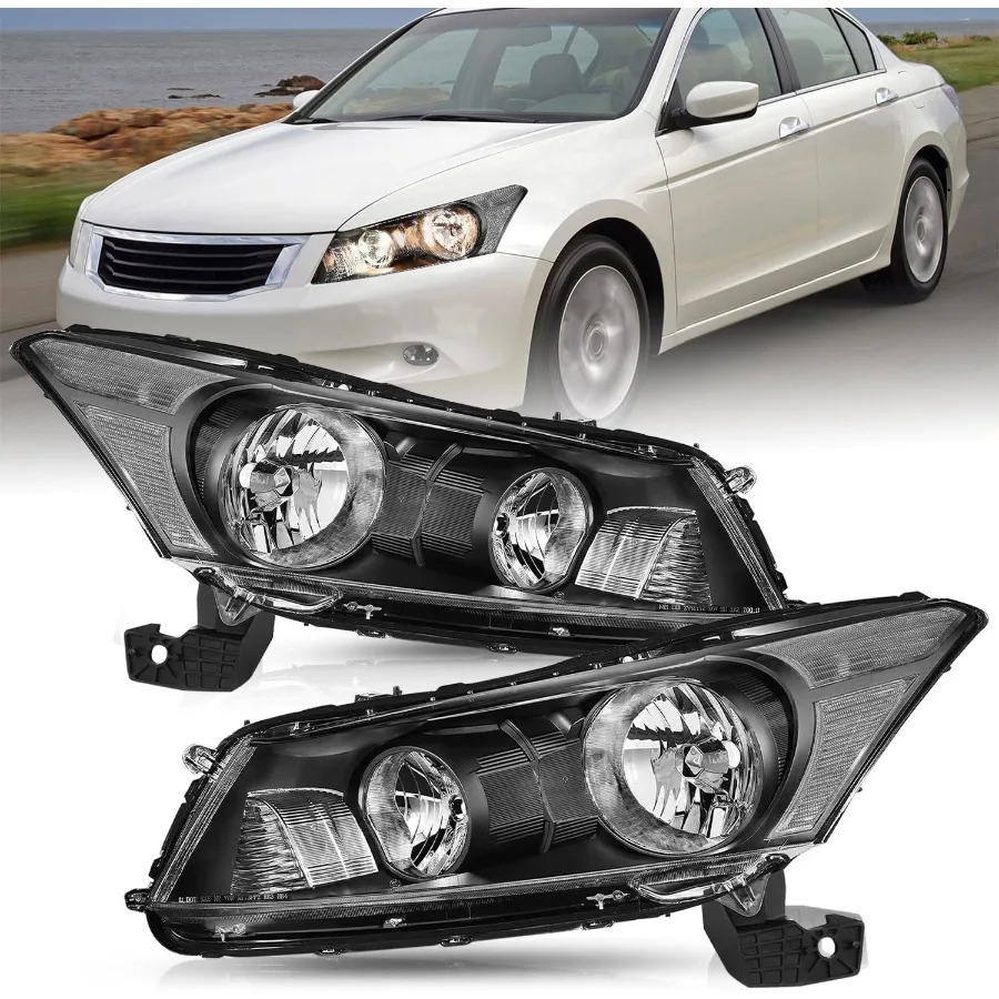 

Headlight Assembly Fit for 20082012 Honda Accord 4Door Sedan Replacement Headlamp for Passenger and Driver Side with Enhanced V
