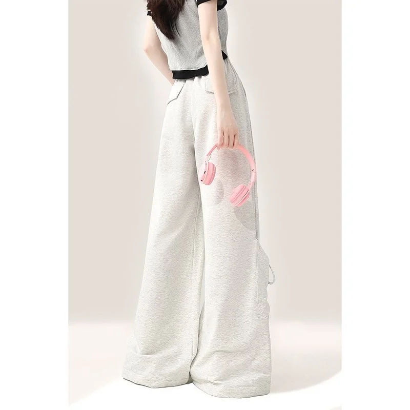 Big Pockets Hello Kitty Y2k Baggy Pants Kawaii Anime Graffiti Wide Leg Trousers Oversize Sports Streetwear Sweatpants For Women