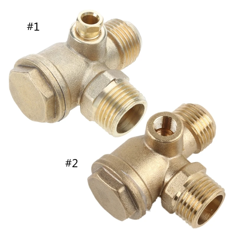 New 3 Ways Air Compressor Check Valves Male Threaded 90Degree Check Valves Pipe Joint Tool Tube Connector Durable