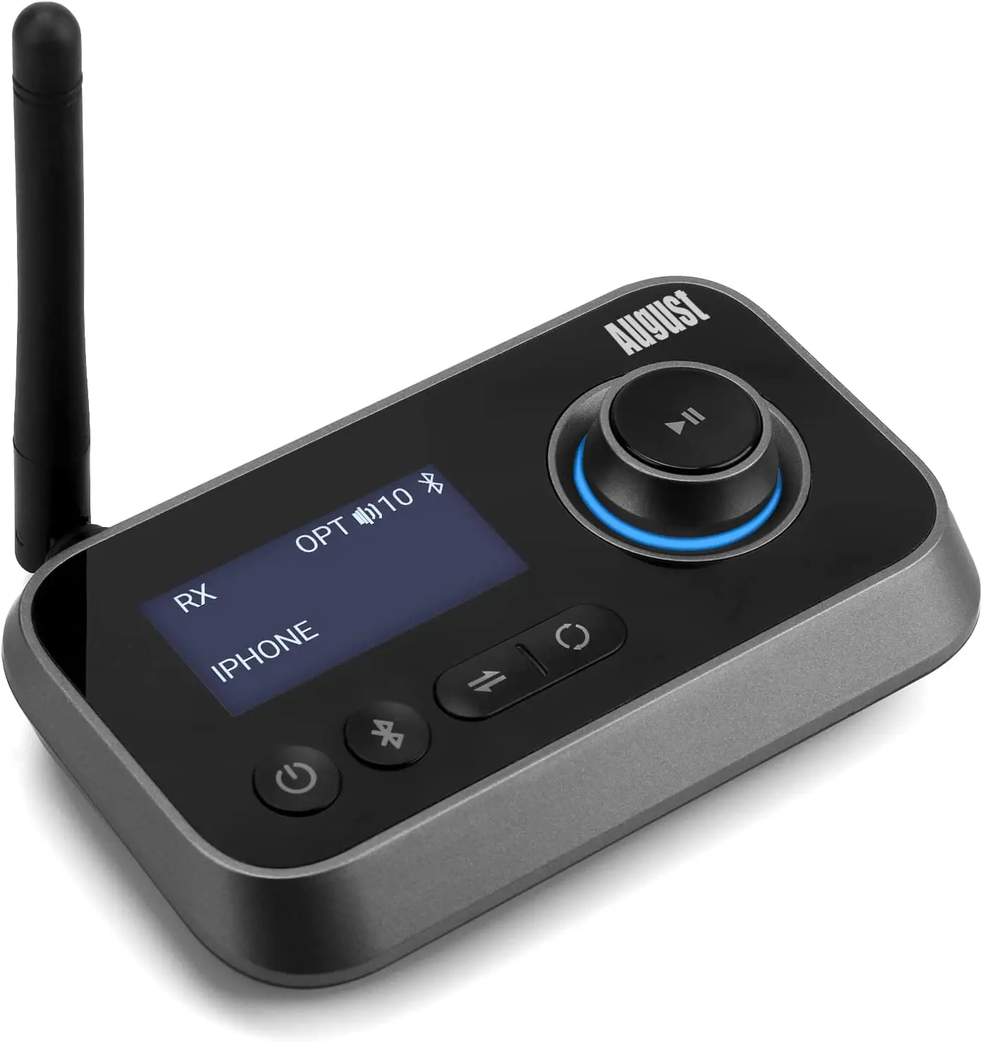 August MR280B Bluetooth 5 Audio Transmitter Receiver Dual Connection for TV Headphones and Hifi Multipoint, Stereo for 2 Device