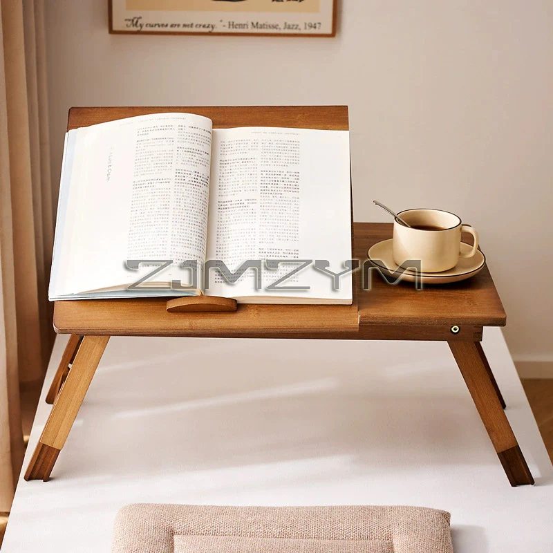 Folding Laptop Table Bamboo Adjustable Minimalism Computer Bed Table Small Bay Window Coffee Table Home Furniture view 4