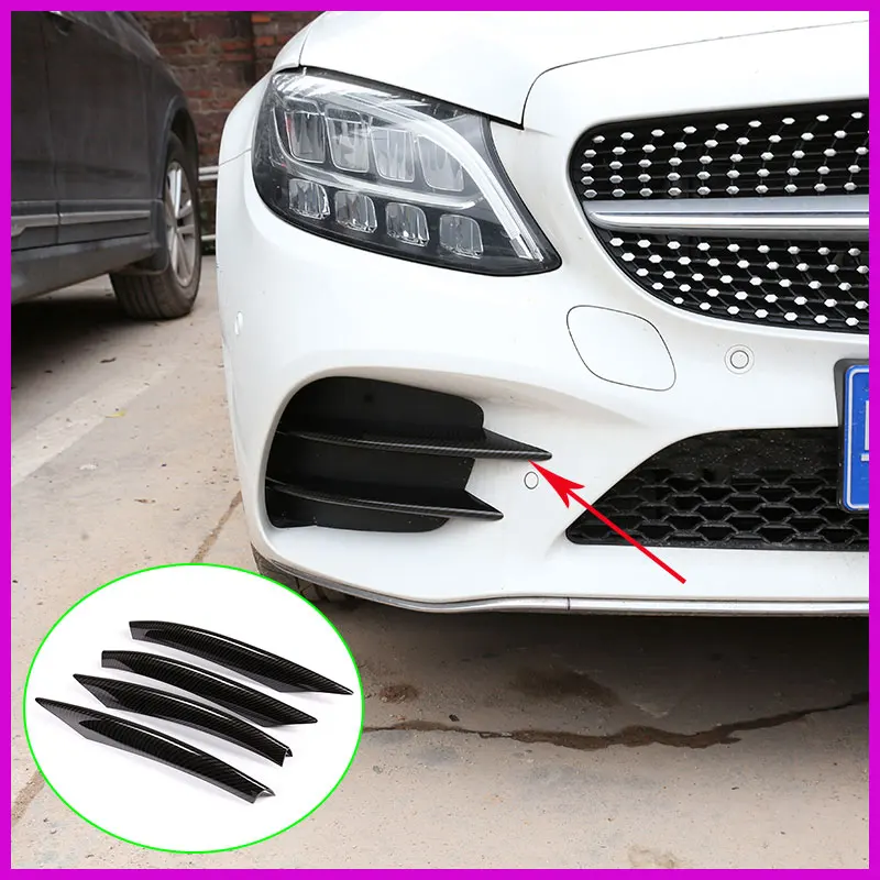 For Mercedes Benz C Class W205 C180L C260 C300 2019 Car Styling ABS Air Intake Grille Strips Trim Car External Accessories