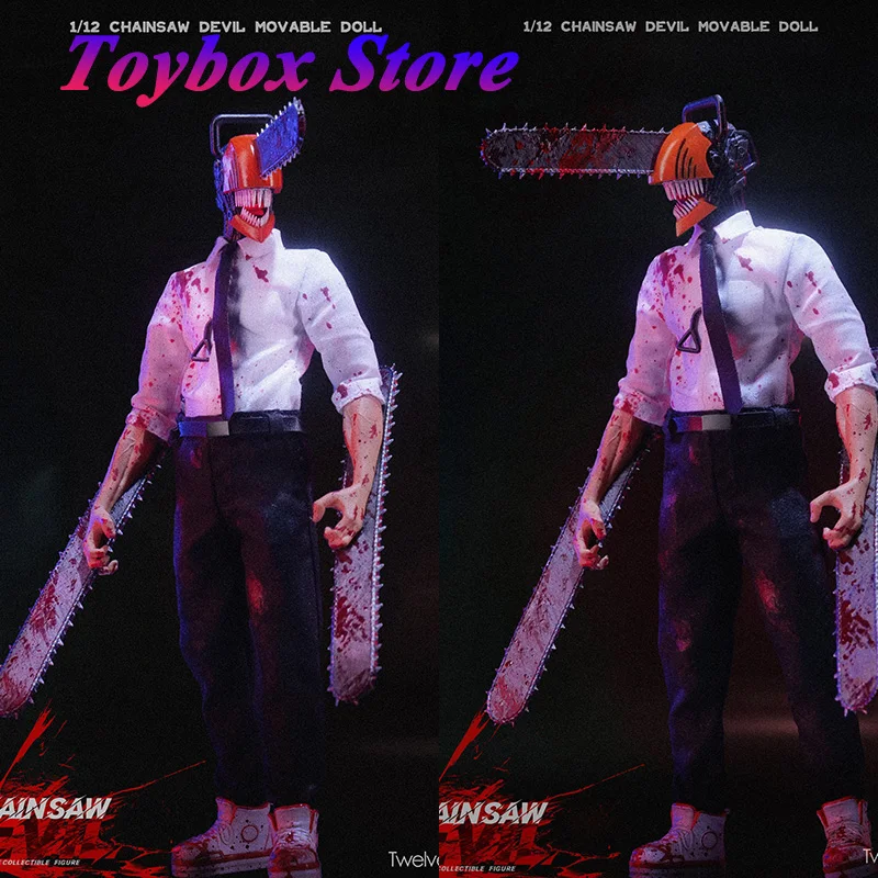 

Limited Stock TWTOYS TW2258 1/12 Chainsaw Devil Movable Action Figure Halloween Cosplay Doll 6" Full Set Soldier Gift Collection